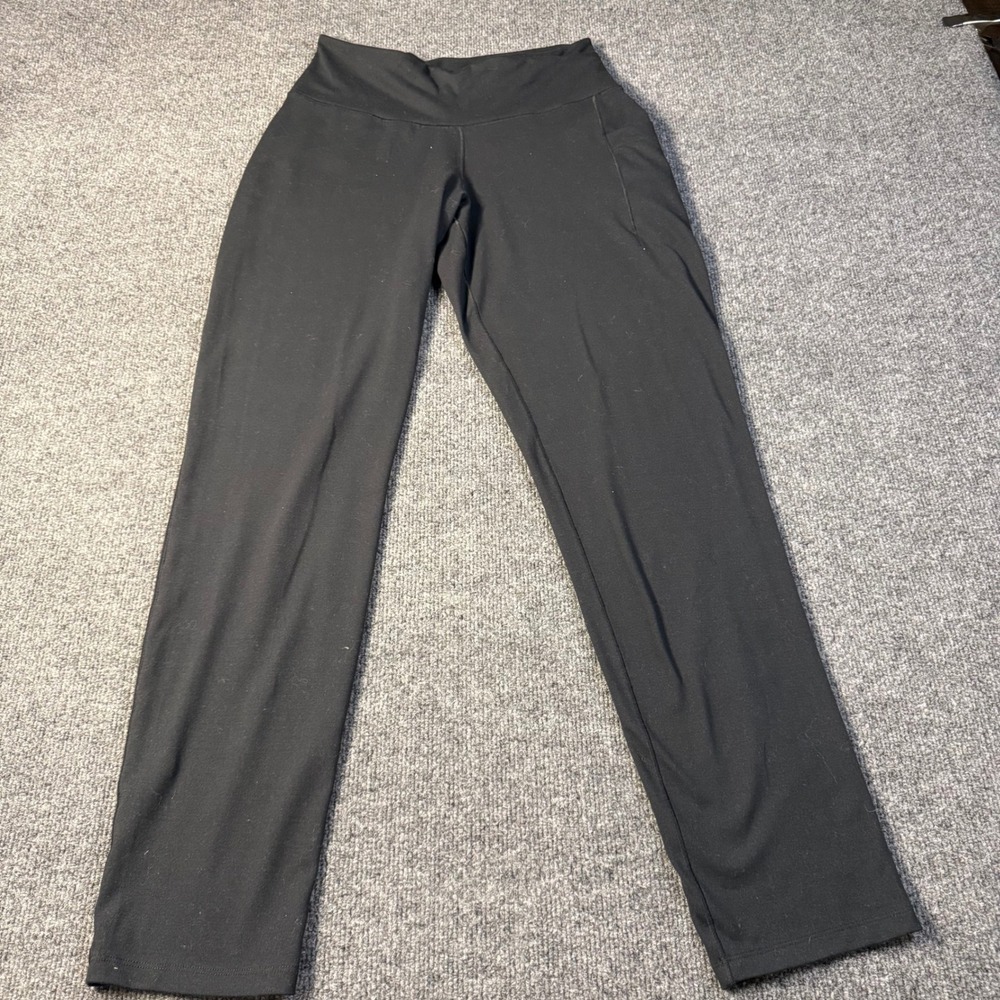 Columbia Womens Black High Rise Active Leggings Straight Leg Pockets Size S